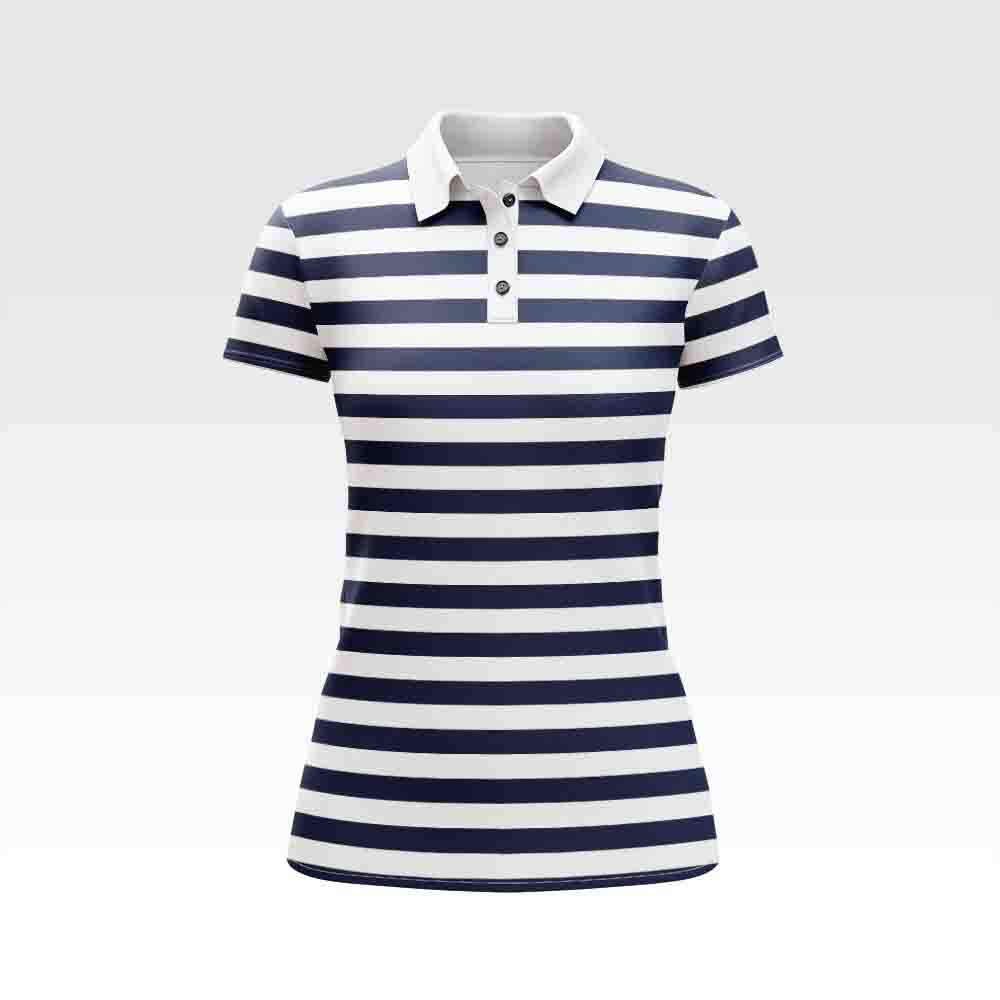 Striped Print Technical Polo