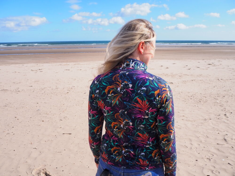 Tropical Print Technical Half Zip