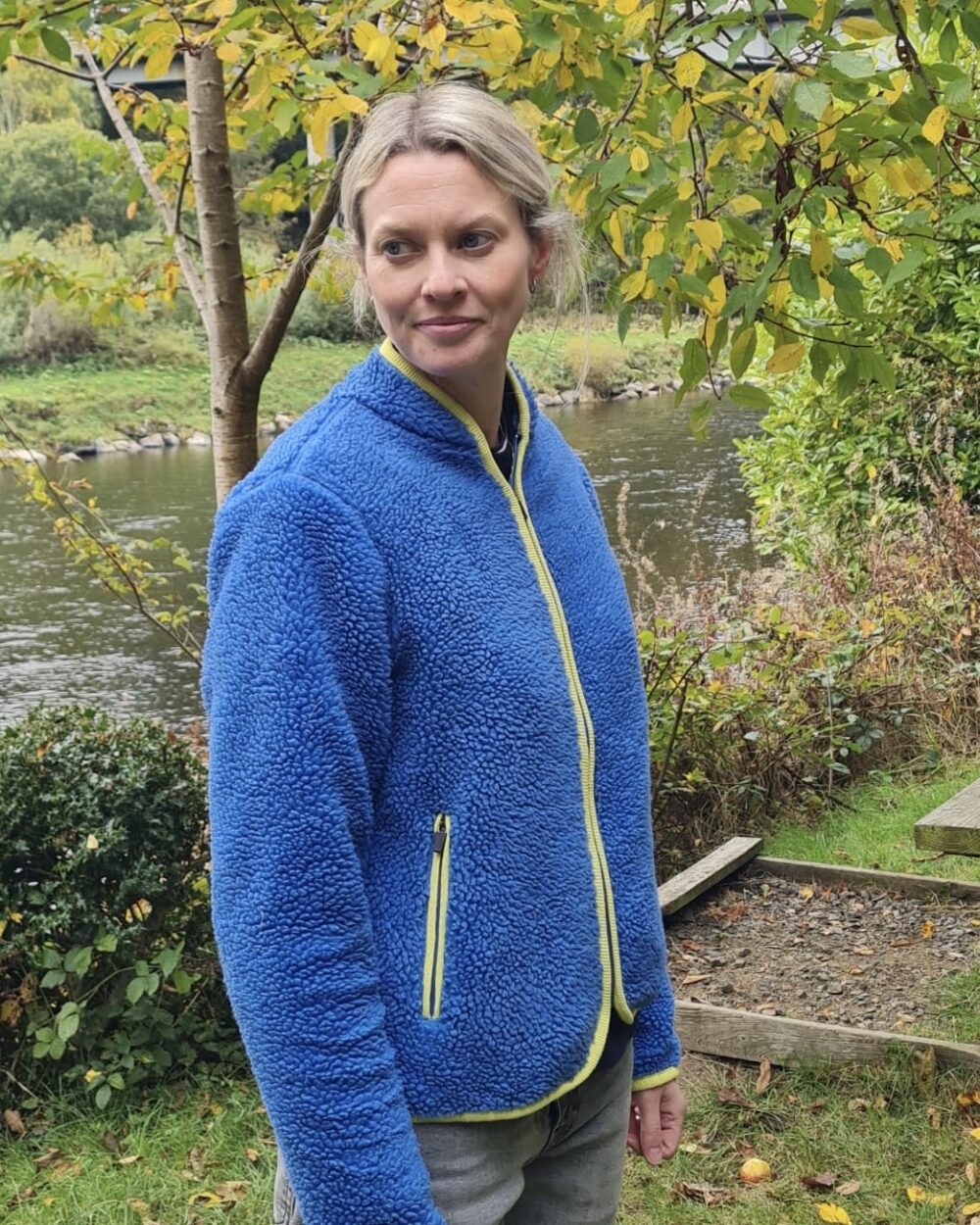 Cornflower Blue/Lime Sherpa "Everyday Fleece"