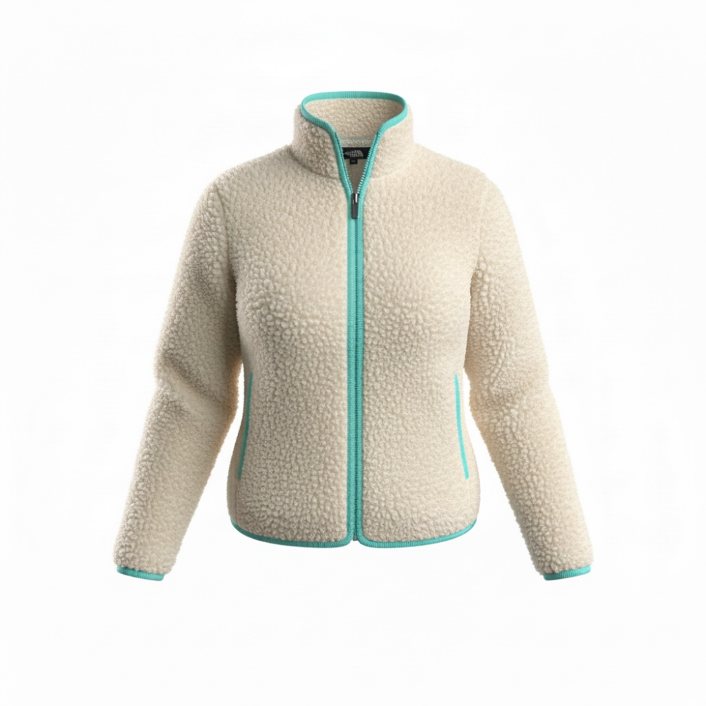 Cream/Aqua Sherpa "Everyday Fleece"