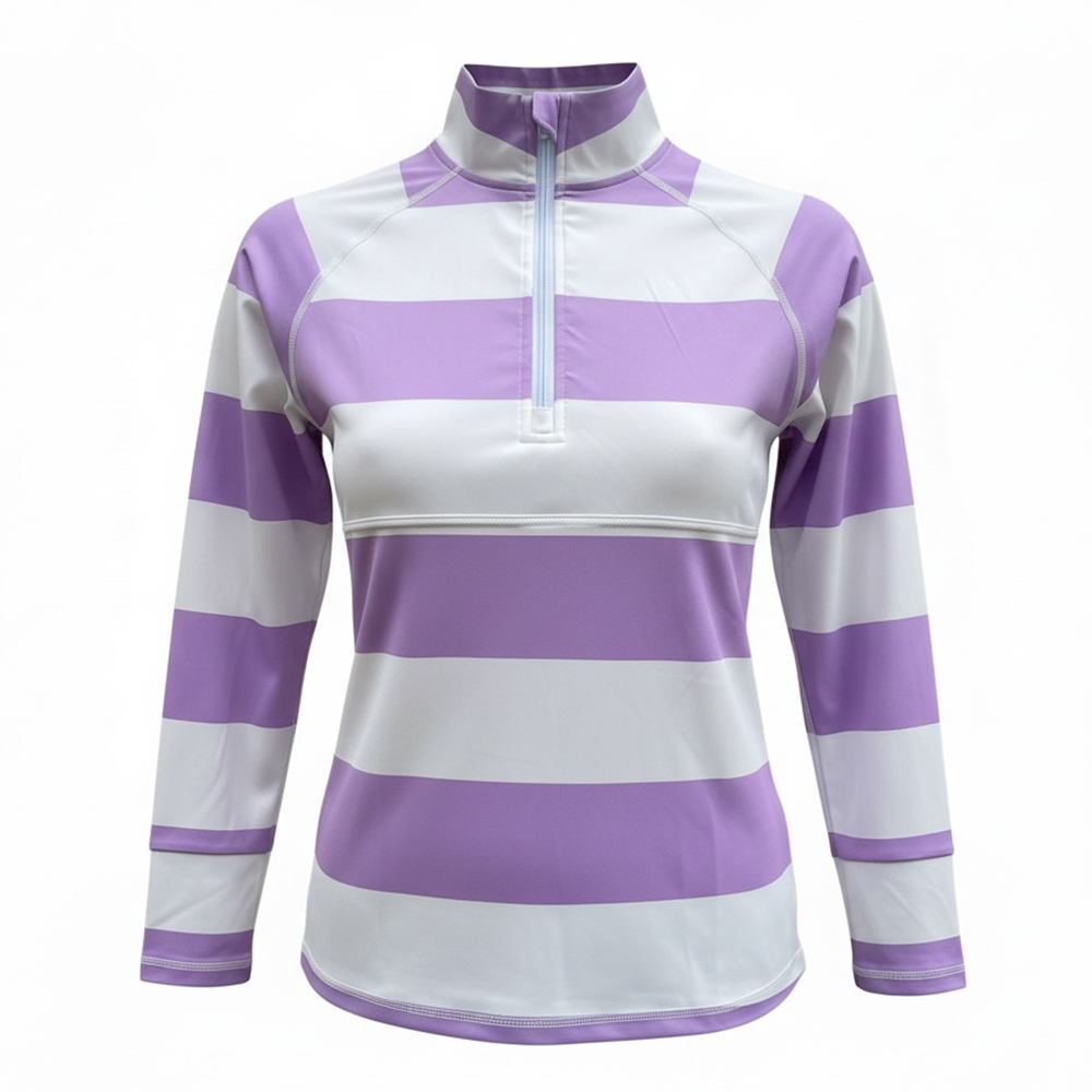Lilac/White Stripe Half Zip